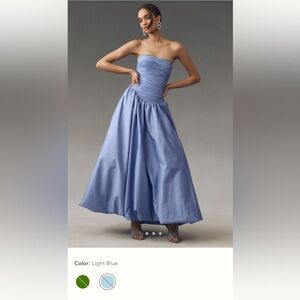 SOLD. Anthropologie Mare Mare Elegant Blue Strapless Dress